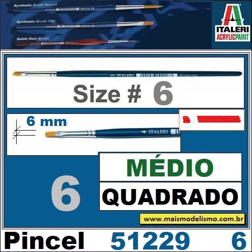 51229 – 6 BRUSH SYNTHETIC FLAT