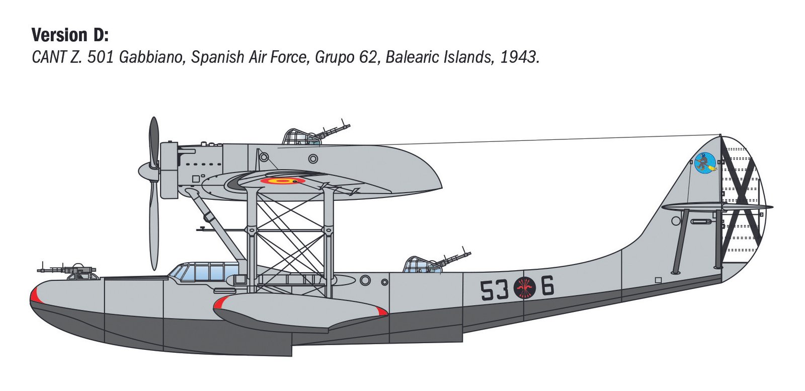 0112 CANT Z-501 GABBIANO (1 : 72) - Imagem 6